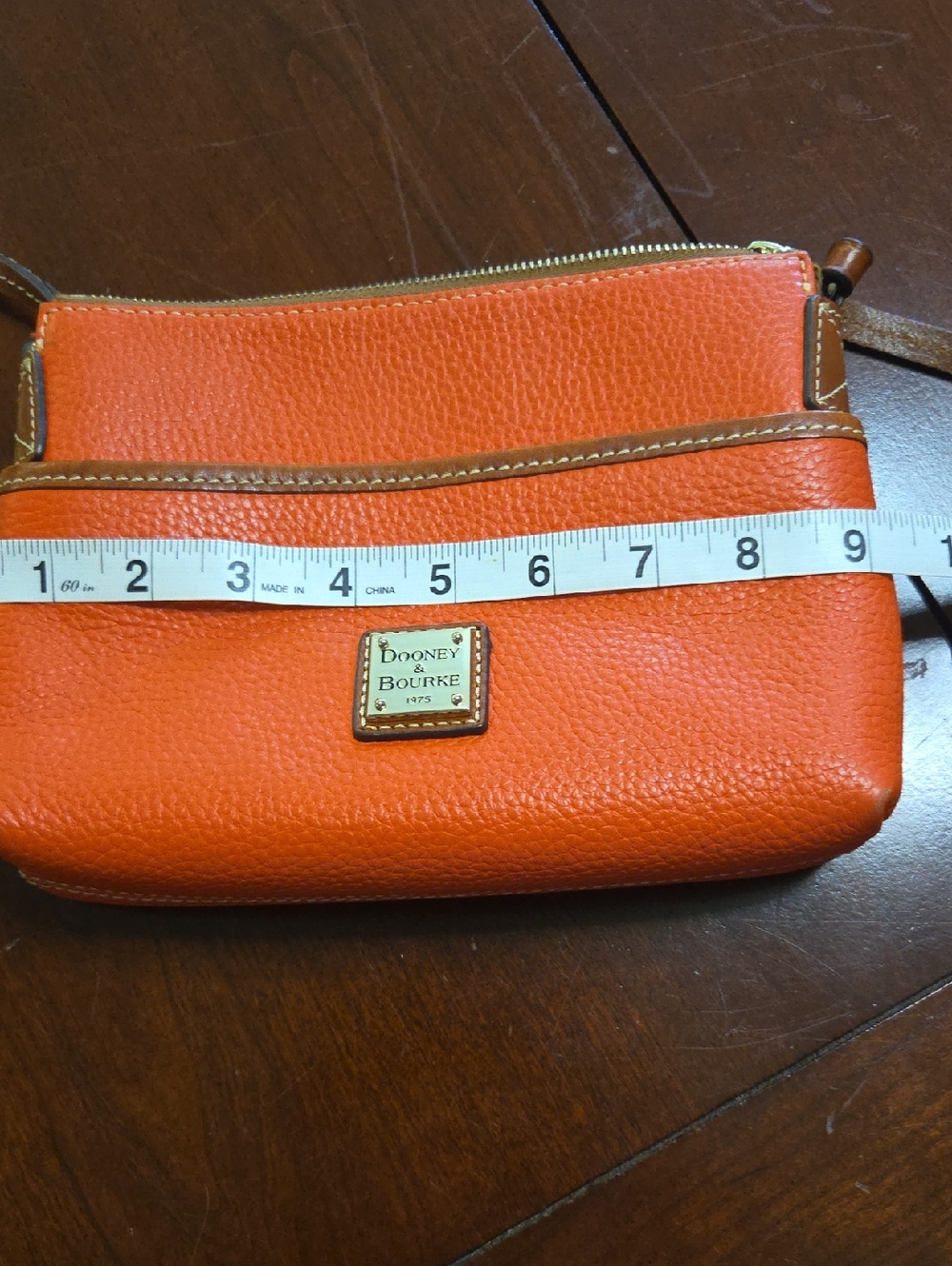 Dooney & Bourke Orange Pebbled Leather Cross Body